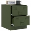 Szafki nocne, 2 szt., zielone, 34,5x39x44 cm, stal