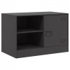 Szafki pod telewizor, 2 szt., czarne, 67x39x44 cm, stalowe