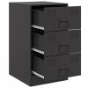 Szafki nocne, 2 szt., czarne, 34,5x39x62 cm, stal