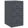 Szafki nocne, 2 szt., antracytowe, 34,5x39x62 cm, stal