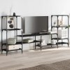 Szafka pod TV, czarna, 206,5x28,5x95 cm