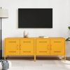 Szafki pod telewizor, 2 szt., musztardowe, 68x39x50,5 cm, stal