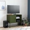 Szafka pod telewizor, oliwkowa, 68x39x60,5 cm, stalowa