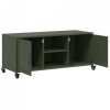 Szafka RTV, oliwkowa, 100,5x39x43,5 cm, stal