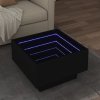 Stolik kawowy z LED, czarny 50x50x30cm, materiał drewnopochodny