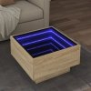 Stolik kawowy z LED, dąb sonoma, 50x50x30 cm