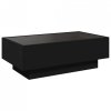 Stolik kawowy z LED, czarny, 90x50x30 cm