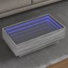 Stolik kawowy z LED, szary dąb sonoma, 90x50x30 cm