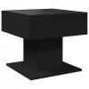 Stolik kawowy z LED czarny 50x50x45 cm, materiał drewnopochodny