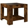 Stolik kawowy z LED, przydymiony dąb, 53x53x45 cm