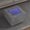 Stolik kawowy z LED, szarość betonu, 60x60x40 cm