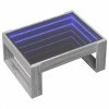 Stolik kawowy z LED Infinity, szary dąb sonoma, 70x53x30 cm