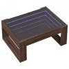 Stolik kawowy z LED Infinity, brązowy dąb, 70x53x30 cm