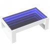 Stolik kawowy z LED Infinity, biały, 90x53x30 cm