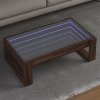 Stolik kawowy z LED Infinity, brązowy dąb, 90x53x30 cm