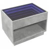 Stolik kawowy z LED Infinity, szarość betonu, 70x50x50 cm