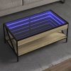 Stolik kawowy z LED Infinity, dąb sonoma, 90x50x38 cm