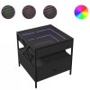 Stolik kawowy z LED Infinity, czarny, 50x50x51 cm