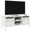 Szafka RTV, biała, 101,5x39x43,5 cm, stal walcowana na zimno