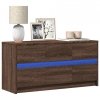 Szafka pod TV z LED, brązowy dąb, 100x34x50 cm