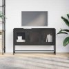 Szafka RTV, czarna, 100,5x39x60,5 cm, stal walcowana na zimno