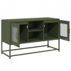 Szafka pod telewizor, oliwkowa, 100,5x39x60,5 cm, stalowa