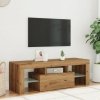 Szafka pod TV z oświetleniem LED, dąb artisan, 120x36,5x40 cm