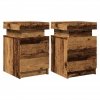 Szafki nocne z LED, 2 szt., stare drewno, 35x39x55 cm