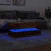 Stolik kawowy z oświetleniem LED, stare drewno, 90x50x40 cm