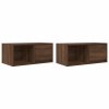 Szafki RTV 2 szt. Brązowy dąb 60x31x25,5 cm Drewno klejone