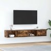 Szafki RTV 2 szt. Dąb wędzony 80x31x25,5 cm Drewno klejone
