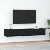 Szafki RTV 2 szt. Dąb czarny 80x31x25,5 cm Drewno klejone