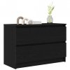 Szafka pod TV Czarna 80x35x54 cm Drewno klejone