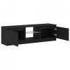 Szafka pod TV z oświetleniem LED, czarny dąb, 120x30x36 cm