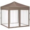Składany namiot imprezowy ze ściankami, taupe, 2x2 m