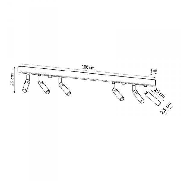 Plafon EYETECH 6 czarny