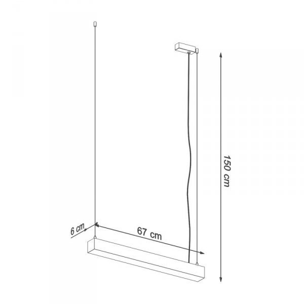 Lampa wisząca PINNE 67 szara 3000K