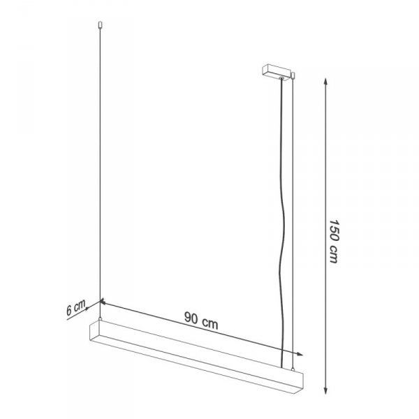 Lampa wisząca PINNE 90 szara 4000K