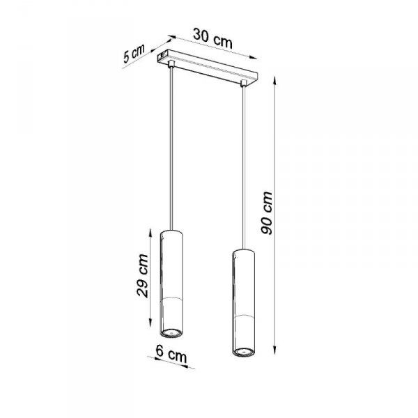 Lampa wisząca LOOPEZ 2 czarny/chrom