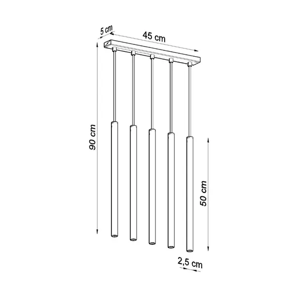 Lampa wisząca PASTELO 5 biała