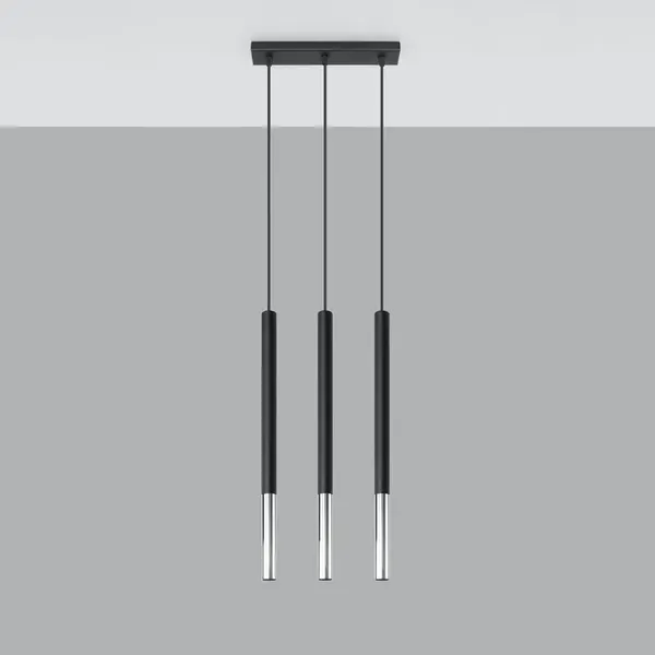 Lampa wisząca MOZAICA 3L czarny/chrom