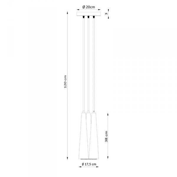 Lampa wisząca SULA 3P naturalne drewno