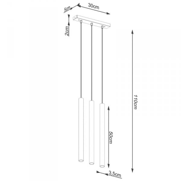 Lampa wisząca PASTELO 3L drewno