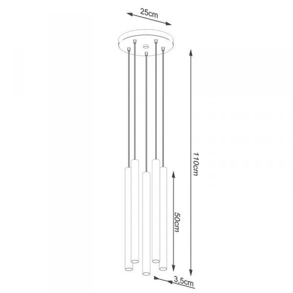 Lampa wisząca PASTELO 5P drewno