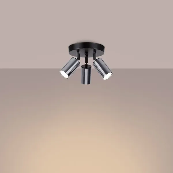 Plafon WINX 3P czarny/chrom