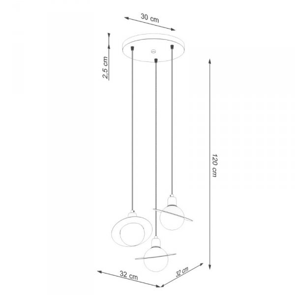 Lampa wisząca HYPERION 3P biały