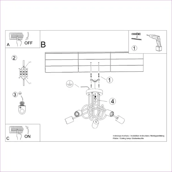 Żyrandol EMBER 5 biały