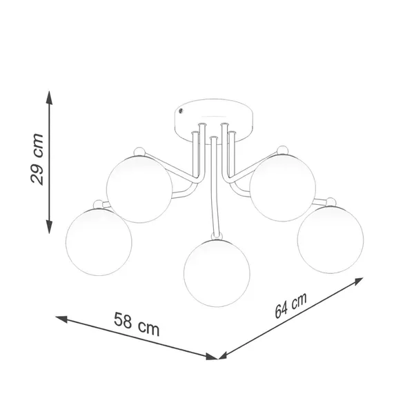 Żyrandol ASTRAL 5 biały