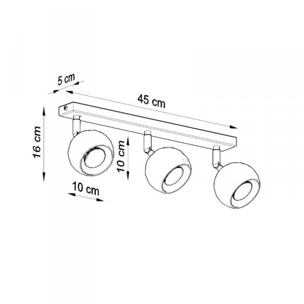 Plafon OCULARE 3 czarny