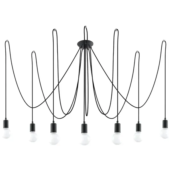 Żyrandol EDISON 7 czarny